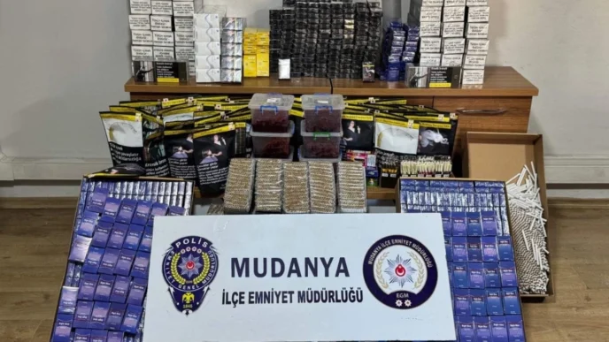 Bursa Mudanya'da kaçak tütün operasyonu