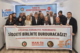 HAK-İŞ Mardin'den şiddete karşı güçlü ses