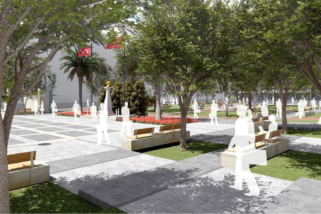 İzmir’in Kınık ilçesi Cumhuriyet Meydanı yenileniyor