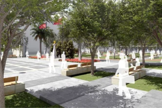 İzmir’in Kınık ilçesi Cumhuriyet Meydanı yenileniyor