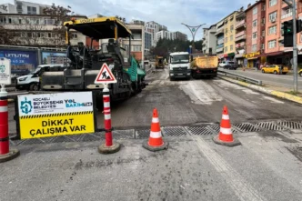 Kocaeli Santral Rampası’nda yol çalışmaları tamamlanıyor