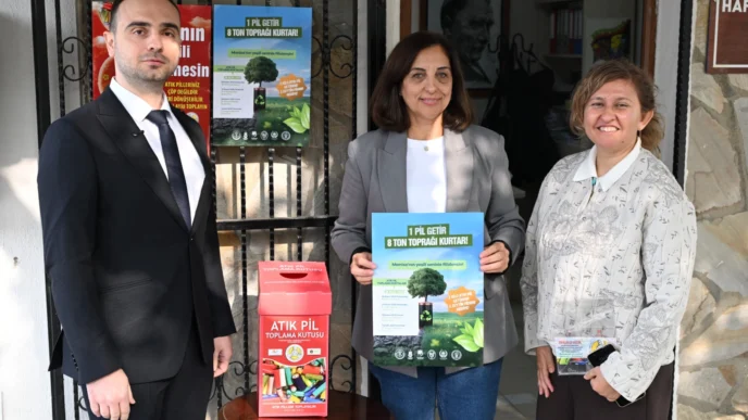 Manisa’da 1 kilogram atık pil getirene zeytin fidanı hediye