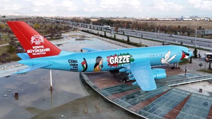 Konya'ya gelenler 'Gazze' mesajıyla karşılanıyor