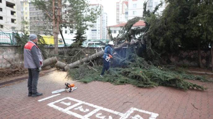 Kayseri Melikgazi'de rüzgar kabusu