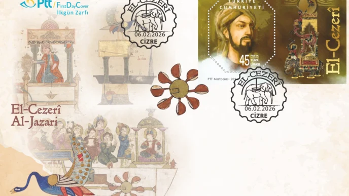 PTT’den 'El-Cezerî' temalı anma pulu ve ilk gün zarfı