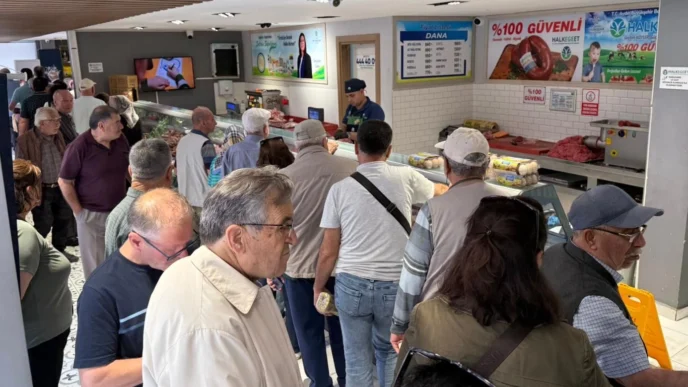 Aydın'da Halk Ege Et’te bayram indirimi yoğun ilgi gördü