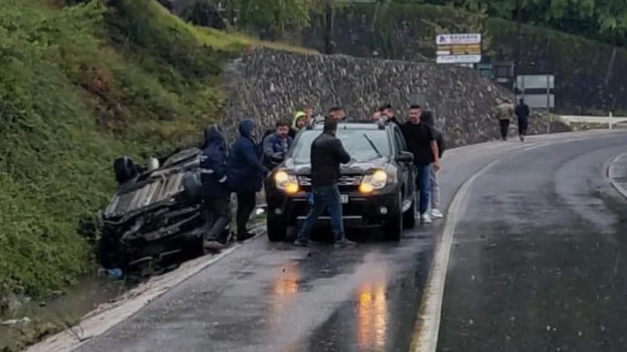 Düzce Akçakoca’da yağış kaza yaptırdı!