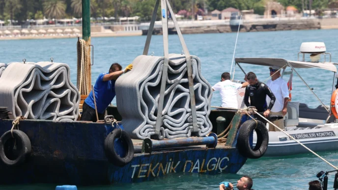 Antalya’da yapay resifler denizle buluştu