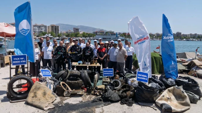 Araba lastiği, masa, sandalye, klozet kapağı... Bunlar İzmir denizinden çıktı!