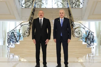 Azerbaycan Cumhurbaşkanı Aliyev, Kurtulmuş'u kabul etti