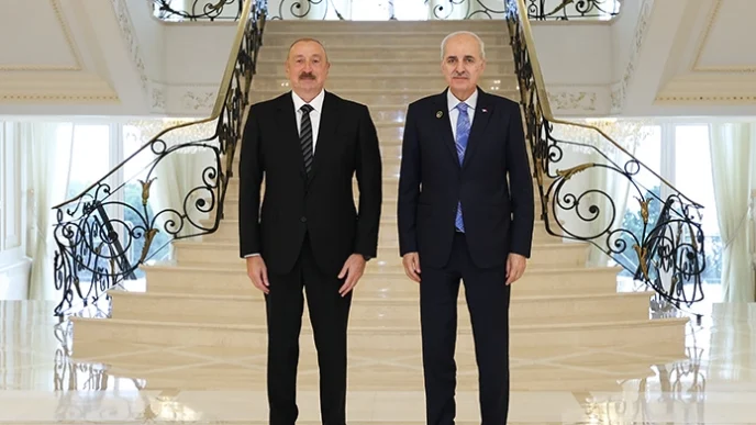 Azerbaycan Cumhurbaşkanı Aliyev, Kurtulmuş'u kabul etti