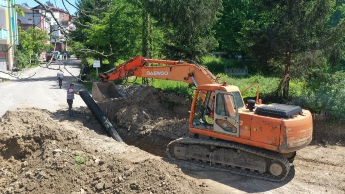 Ordu Korgan’da yağmur suyu hattı çalışması başlattı