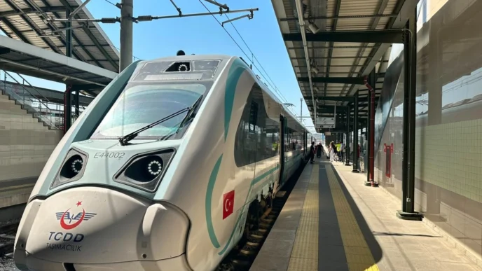 Millî elektrikli tren seti Trakya'da ilk seferine çıktı