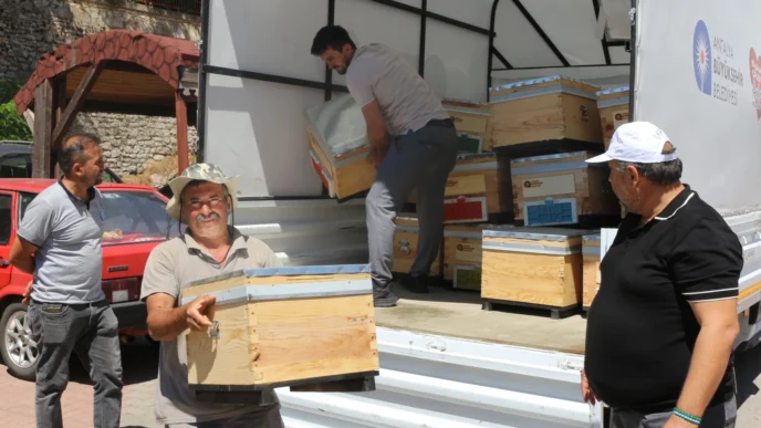 Antalya Büyükşehir’den arıcılara kovan desteği