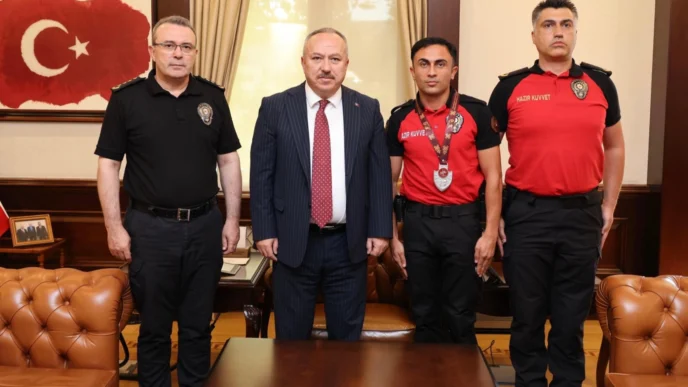 Türkiye ikincisi polis memurundan Genel Müdür Fidan'a ziyaret